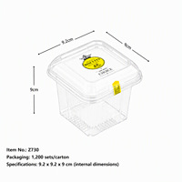 Gobelet carré jetable transparent en PET de 8 oz pour mousse, boîte à dessert Tiramisu, modèle Z730, emballage en gros pour gâteaux, pains et cupcakes