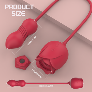 S-Hande 2 en 1 Thrusting Rose Vagina Vibrador Juguete Succión Rose Vibrador G Sopt Clitoris Estimulador Vibrador para Mujeres - Product Image 5