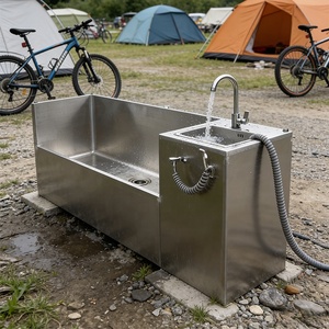 Estación de Lavado de Bicicletas, Fregadero Exterior de Acero Inoxidable - Product Image 6