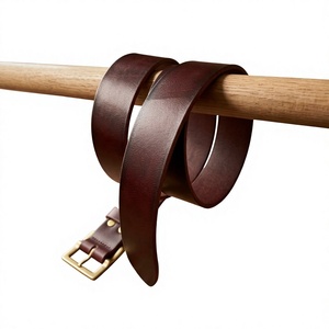 Ceintures Formelles de Luxe pour Hommes, Couleur Marron, Cuir de Vachette, Boucle en Acier, Design Carré, Style Soirée, Écologiques, Personnalisables, Fabriquées en Inde - Product Image 1