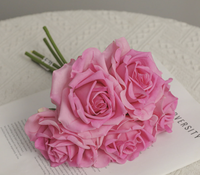 5 Zweige Seidenrosen-Blumenstrauß für Heimdekoration, Hochzeit, Erntedankfest, Abschlussfeier, Außendekoration, Fotografie-Requisiten