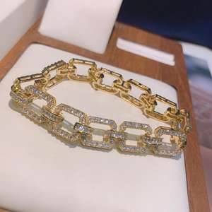 Hibide สร้อยข้อมือสายโซ่สี่เหลี่ยมลูกบาศก์เพทาย CZ กำไลข้อมือโบฮีเมียนวินเทจสำหรับผู้หญิง Femme เครื่องประดับแฟชั่น B-155 - Product Image 4