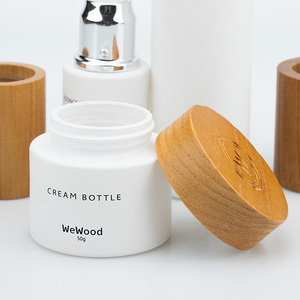 Vietnam WeWood Eco Friendly Skincare Packaging Cream Jar Cosmético Glass Serum Loción Toner Pump Botella Tapa de madera - Product Image 3