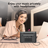 Lecteur CD rétro avec entrée USB et télécommande avec écran, sortie 3W, cadeau idéal pour la maison, haut-parleur sans fil et radio FM portable