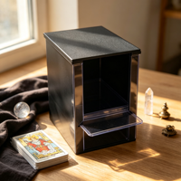 Boîte de rangement pour cartes de tarot Mystic, boîte de rangement rectangulaire pour cartes de tarot, étui de protection élégant pour jeux d'oracle et cartes de divination