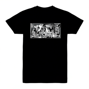 T-shirt Future Guernica con stampa artistica nera, abbigliamento casual da uomo - Product Image 2