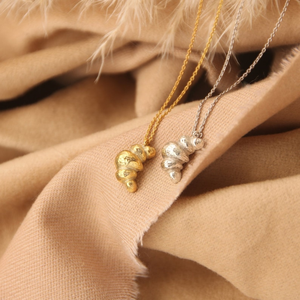Collana con ciondolo Croissant classica francese a catena a maglie in oro attorcigliato in ottone gioielli preziosi - Product Image 4