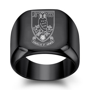 Anillo de Oro con Forma de Escudo y Búho para Hombre, 18MM, Acero Inoxidable, Joyería, Regalo - Product Image 4