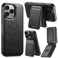 Coque de téléphone SUTENI pour iPhone 18 Pro Max avec chargement sans fil, support magnétique pour cartes, cadre photo, en similicuir, compatible 17 16Plus 15 14 13