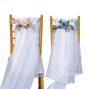 Bunga buatan dekorasi lorong pernikahan, bunga Pew perlengkapan kursi pesta upacara pernikahan