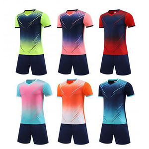 Ropa de fútbol de alta calidad unisex, camiseta de fútbol de poliéster personalizada, azul, verde, rojo, kit de fútbol para niños, conjunto de uniforme de fútbol para niños - Product Image 1