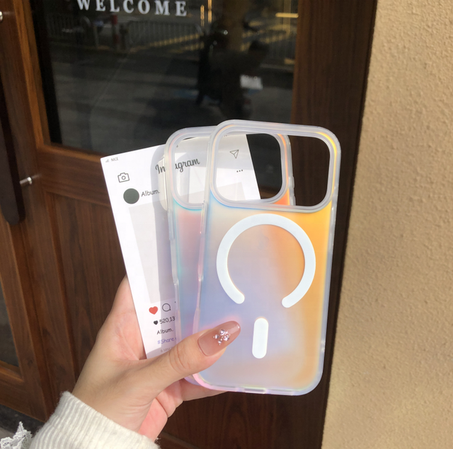 GSCASE Hot Selling Magnetic Ring Accessories Gradient Colorful Chameleon Phone Case for Iphone 17 Air Pro Max