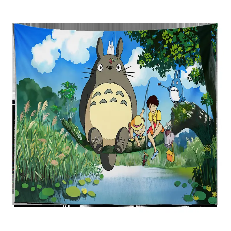 custom velvet blacklight funny cartoon wall hanging anime tapestry kawaii for college dorm