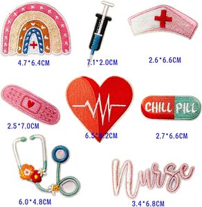 للبيع بالجملة رقع شعار مطرزة صغيرة مكواة تطريز على الحقائب ملابس جينز حبة ديي ممرضة قبعة نسائية - Product Image 2