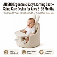 Siège d'apprentissage ergonomique en mousse PU pour bébé, chaise de sol avec soutien de la colonne vertébrale pour nourrissons et tout-petits de 5 à 36 mois, vente en gros, OEM