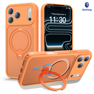Étui de luxe pour <span class=keywords><strong>iPhone</strong></span> 17 <span class=keywords><strong>Pro</strong></span> <span class=keywords><strong>Max</strong></span> avec support rotatif, protection d'objectif à découpe de précision, toucher doux et magnétique - Product Image 1