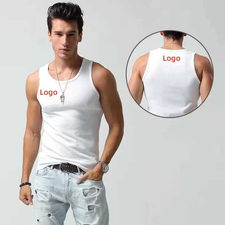 Cheap Sport customization Logo Men gym vest bodybuilding ribbed tank ...