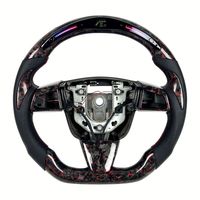 Volant sport en fibre de carbone forgée rouge avec LED et indicateur de régime pour Cadillac CTS CTSV CTS-V CT4 CT5 ATS ATSV, compatible avec la fonction chauffante