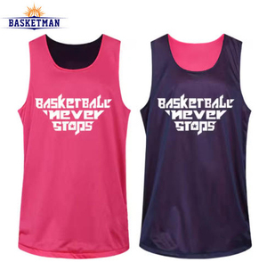 Kaus Tank Top basket musim panas kustom uniseks, Jersey menyerap keringat seragam basket pemuda reversibel modis - Product Image 3