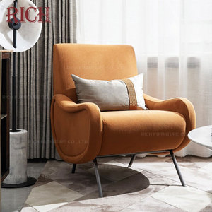 Moderno de Sillón tapizado <span class=keywords><strong>para</strong></span> damas sala de color puro de tela ropa de ocio de alta final sofá silla - Product Image 1