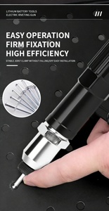 Adaptateur de pistolet à rivets facile à utiliser, installation rapide, <span class=keywords><strong>fixation</strong></span> ferme, conception anti-chute, compatible avec perceuse au lithium 21V. - Product Image 6