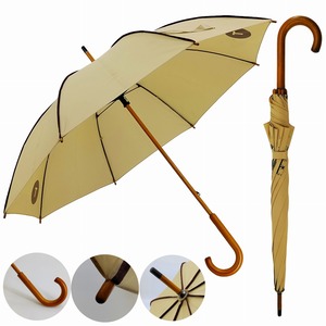 Custom Logo Printed Manual Open Long Straight Wood UV Resistant Umbrella Strong Advertising Business Gift Parapluie