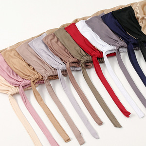Casquette <span class=keywords><strong>Hijab</strong></span> en Satin Modal Double Couche Islam Undercap avec Tie <span class=keywords><strong>Bonnet</strong></span> Hijabs Instantanés pour Femmes Foulards Turcs Turban Bandana - Product Image 2