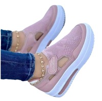 Zapatos Deportivos Casuales Antideslizantes con Suela Gruesa para Mujer, Talla Grande, Cómodos y Transpirables, Nuevos Zapatos de Malla con Plataforma Tejida a la Moda
