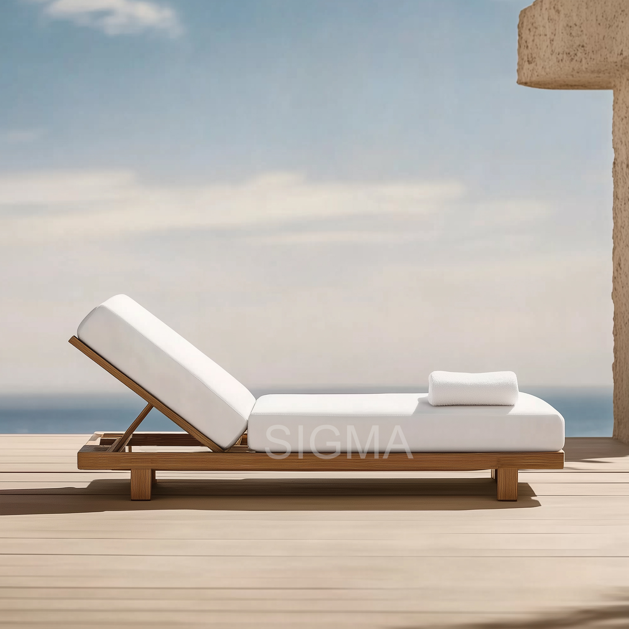 Luxury All-Weathered Teak sunlounger Modern Outdoor Furniture Hotel Leisure sun bed garden Lounge Chaise