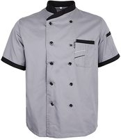 Manteau de chef noir personnalisable pour hommes uniformes de cuisine pour cuisiniers tenue de restaurant et de bar De Cocinero Short