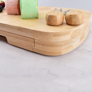 Juego de 4 cuchillos y tabla de bambú natural para cocina, 4 piezas - Product Image 3