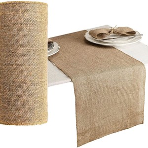 Chemin de <span class=keywords><strong>table</strong></span> rustique en jute naturel, 12 po x 33 pi, rouleau de toile de jute vintage pour mariages, événements, fêtes, décoration de <span class=keywords><strong>table</strong></span> et de maison - Product Image 2
