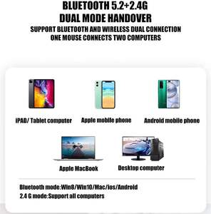 <span class=keywords><strong>Souris</strong></span> sans fil moderne mini RGB LED rétroéclairée USB 2.4G double mode Bluetooth 5.2 rechargeable sans fil suivi optique pour ordinateur portable - Product Image 3