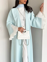 Robe musulmane YKA032 pour femmes, vêtements islamiques, hijabs, design traditionnel spécial, manches à volants, qualité supérieure, respirante, vert menthe, été