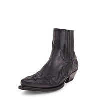 Nouvelles bottes western unisexe à talon haut et bout pointu, brossées, brodées, style vintage, mi-mollet, pour l'hiver et l'été, tailles 35-48