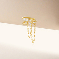Boutons d'oreille double couche de luxe avec pompon en zircon Hot-Sell Girls 925 Silver