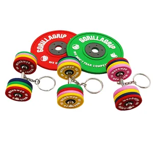 Wsnbwye chrome barbells llaveros gift Anime Sublimation fan DIY llaveros con luces barbell Sport metal barbell keychain