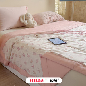 Cool Summer Korean Style Tencel Quilt Silky Lyocell Printed Soybean Quilt Home Use Cooling Spring 2026 - Product Image 2