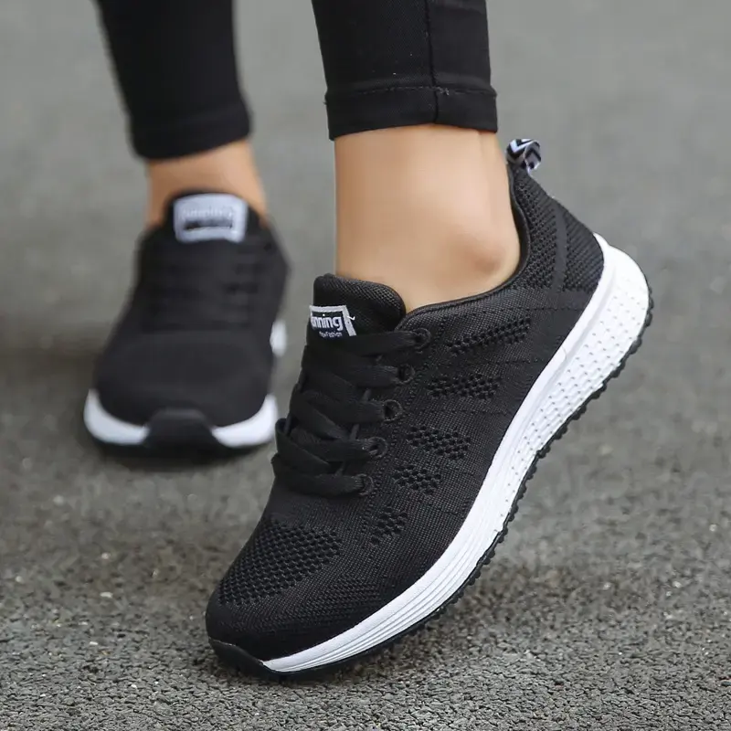 Wholesale Women Running Shoes Lace up Walking Shoes Lightweight Ladies Fashion Sneakers WF221435