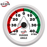 Indicateur d'angle de gouvernail blanc série ECMS ECP 85 mm avec étanchéité IP67 et lunette en acier inoxydable 316L pour bateau marin 0-190
