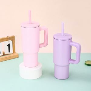 Car H4.0 <b>Handle</b> Travel <b>Tumbler</b> <b>40oz</b> Double Wall Vacuum Mug Lid Straw Anti-Slip OEM Custom Logo - Product Image 3