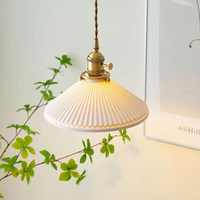 Lampe suspendue vintage japonaise pour restaurant, lampe suspendue en céramique et laiton antique pour chambre à coucher nordique, lampe de chevet