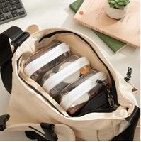 Lot de 3 petites pochettes et sacs rigides transparents en PET avec fermeture éclair, organiseur de sac à couches, essentiels de voyage (3S)