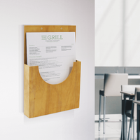 Support d'affichage de menu d'étagère de stockage de courrier fixé au mur en bois
