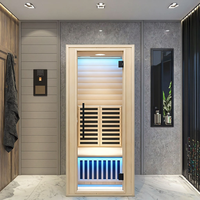 Sauna intérieur haut de gamme en bois massif, ensemble complet avec équipement de chauffage efficace pour une thérapie spa quotidienne
