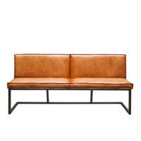 Banc en cuir luxueux avec assise rembourrée confortable et structure robuste, idéal pour l'entrée, la chambre ou le salon