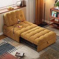 Canapé-lit d'angle modulable et pliable de luxe nordique pour petite famille, en forme de L, avec rembourrage en éponge, pieds en bois et revêtement en tissu, idéal pour les villas.