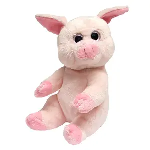 Cerdo de peluche rosa de la suerte, pequeño tamaño, 18cm