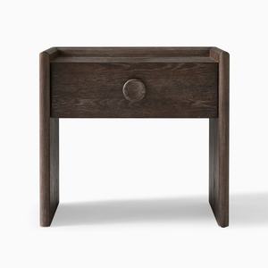 Table de chevet moderne du milieu du siècle en bois de chêne avec tiroir - Product Image 4