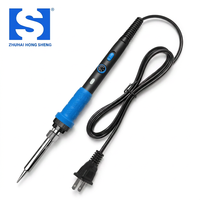 Kit de fer à souder 60W 200-450 ° Poignée de réglage de température en céramique à chauffage interne avec kit d'outils pour soudage de circuits imprimés